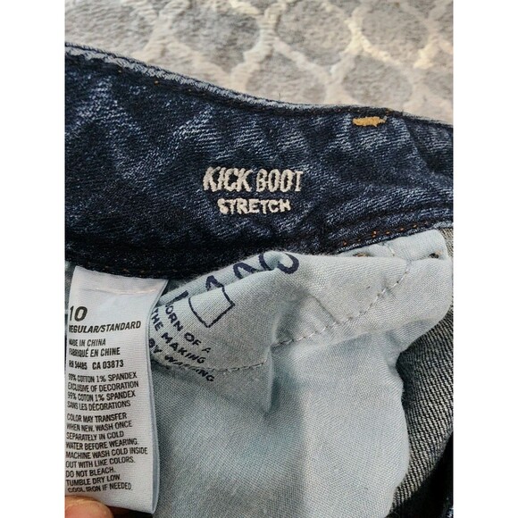 American Eagle Womens Kick Boot Stretch Bootcut Jeans Dark Wash Blue 10 - Picture 5 of 8